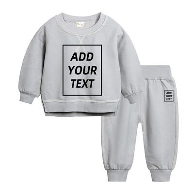 2024. gada pielāgoti bērnu apģērbi, modes meiteņu tērpi, rudens, mazuļu zēnu komplekti, kokvilnas topi ar garām piedurknēm un bikses, bērnu apģērbi