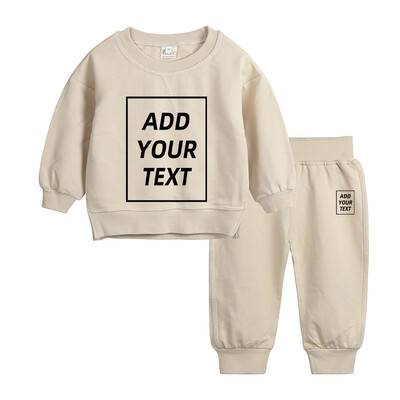 2024. gada pielāgoti bērnu apģērbi, modes meiteņu tērpi, rudens, mazuļu zēnu komplekti, kokvilnas topi ar garām piedurknēm un bikses, bērnu apģērbi