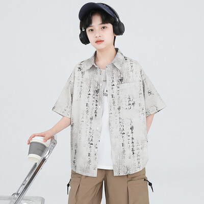 Bērnu krekls ar īsām piedurknēm 2024. gada bērnu vasaras krekls zēniem CUHK bērnu zēnu mētelis bērniem