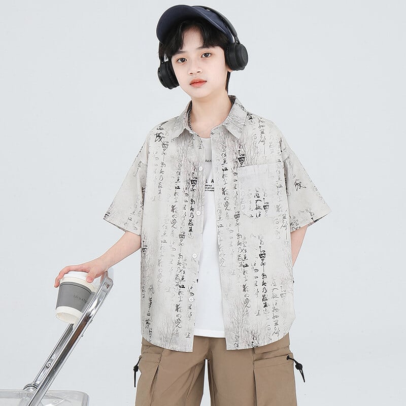 Bērnu krekls ar īsām piedurknēm 2024. gada bērnu vasaras krekls zēniem CUHK bērnu zēnu mētelis bērniem