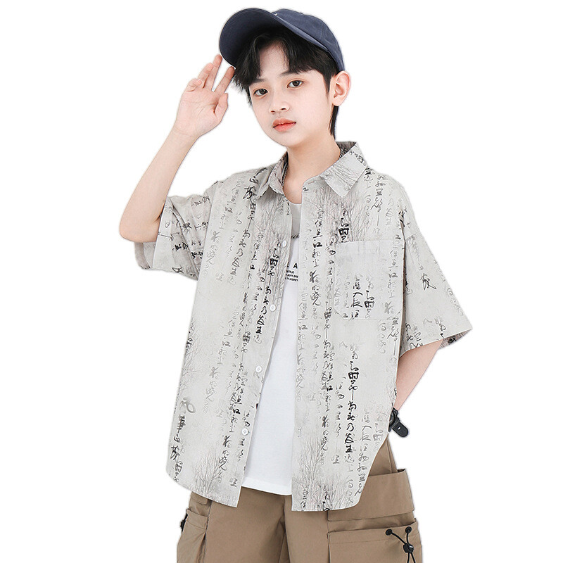 Bērnu krekls ar īsām piedurknēm 2024. gada bērnu vasaras krekls zēniem CUHK bērnu zēnu mētelis bērniem