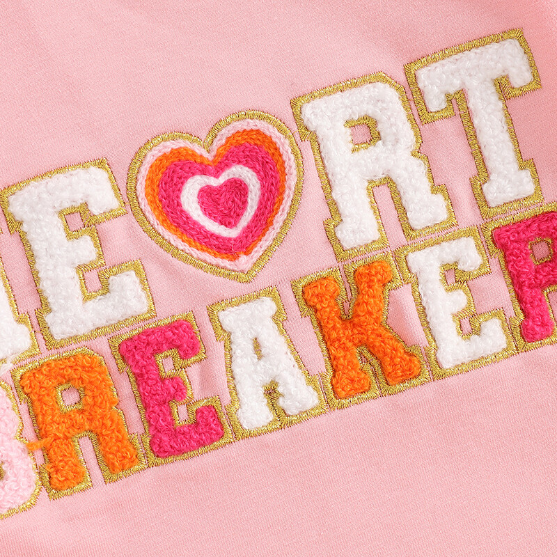 Kisgyermek lányok pulóverek szív betűvel hímzett hosszú ujjú gyerek pulóverek Valentin-napi ruhák tavaszi felsők