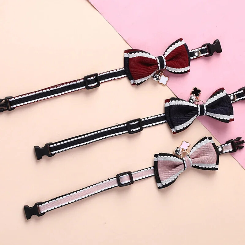 Сладко момиче за домашен любимец, котка, нашийник за куче, регулируема лък, звънчета, нашийник, колие с котка, модни аксесоари, домашни любимци, кученце, коте, висулка, консумативи