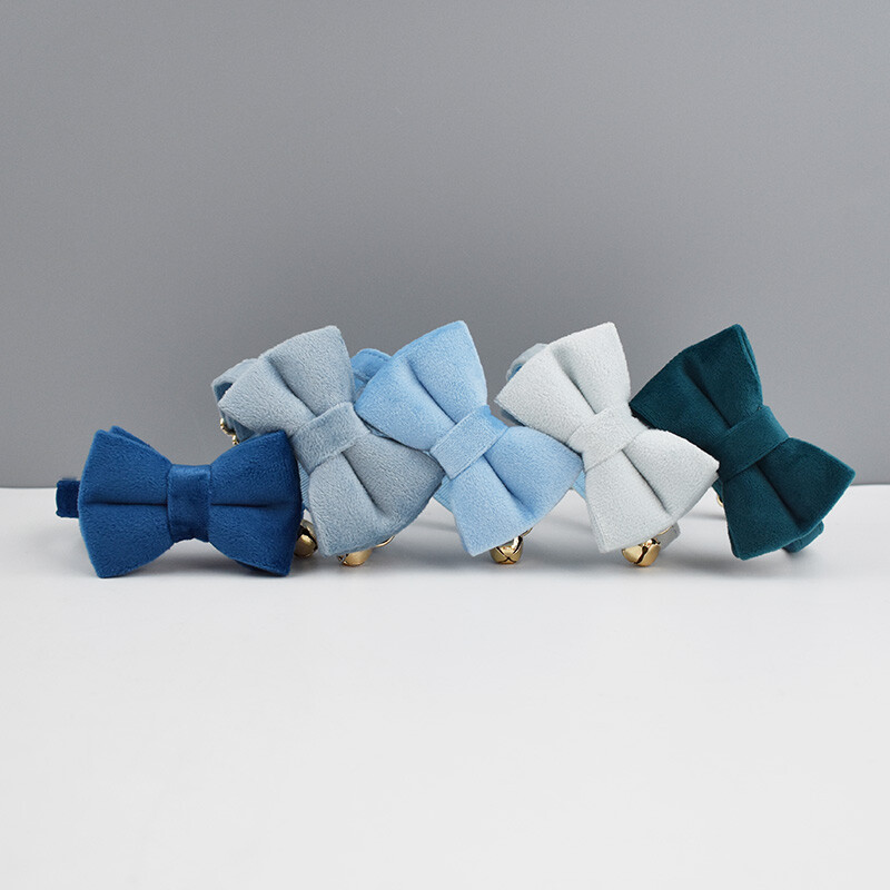 Сладка котешка яка Кадифена яка Котешка яка с панделка и регулируема предпазна катарама Котки Папийонка Домашни любимци