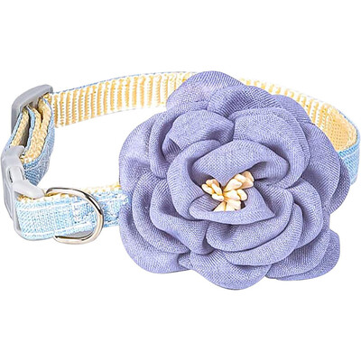 Нашийник за котка с цвете Регулируема катарама Нашийник с камелия за домашни любимци За малки котки Кучета Сладко коте Пръстен за врата Колие Стоки за домашни любимци