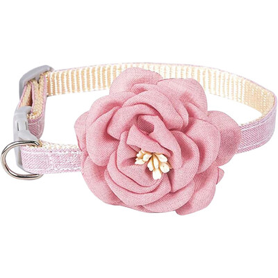 Нашийник за котка с цвете Регулируема катарама Нашийник с камелия за домашни любимци За малки котки Кучета Сладко коте Пръстен за врата Колие Стоки за домашни любимци