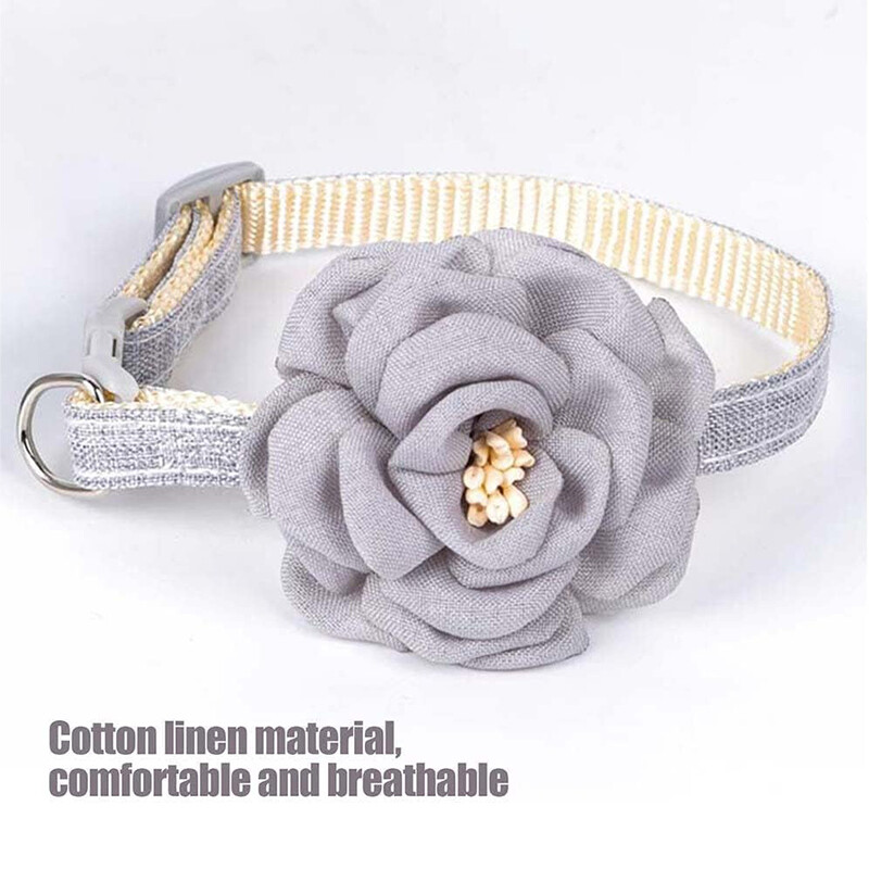 Нашийник за котка с цвете Регулируема катарама Нашийник с камелия за домашни любимци За малки котки Кучета Сладко коте Пръстен за врата Колие Стоки за домашни любимци
