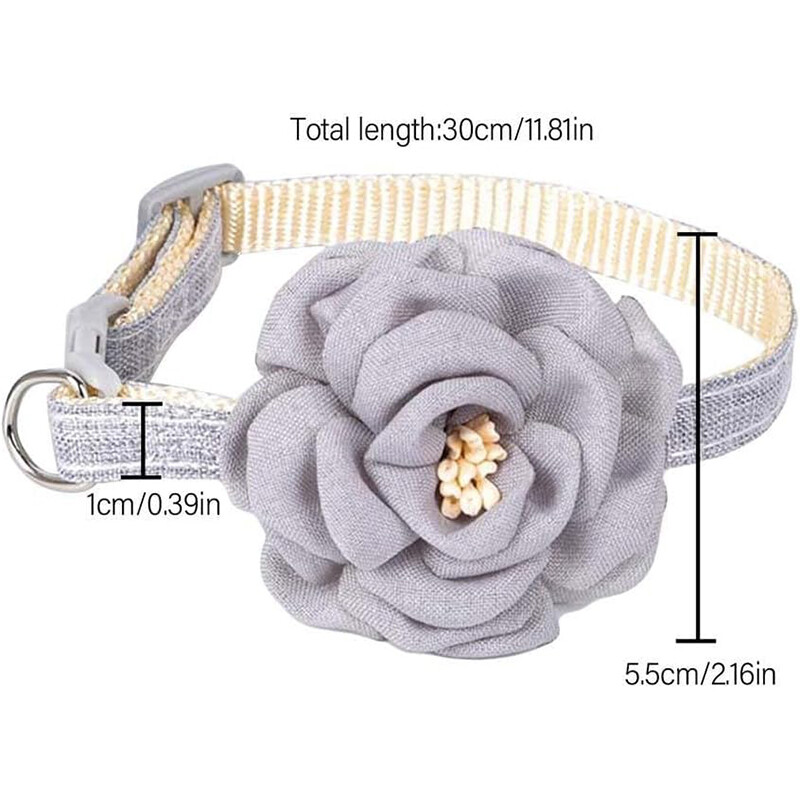 Нашийник за котка с цвете Регулируема катарама Нашийник с камелия за домашни любимци За малки котки Кучета Сладко коте Пръстен за врата Колие Стоки за домашни любимци