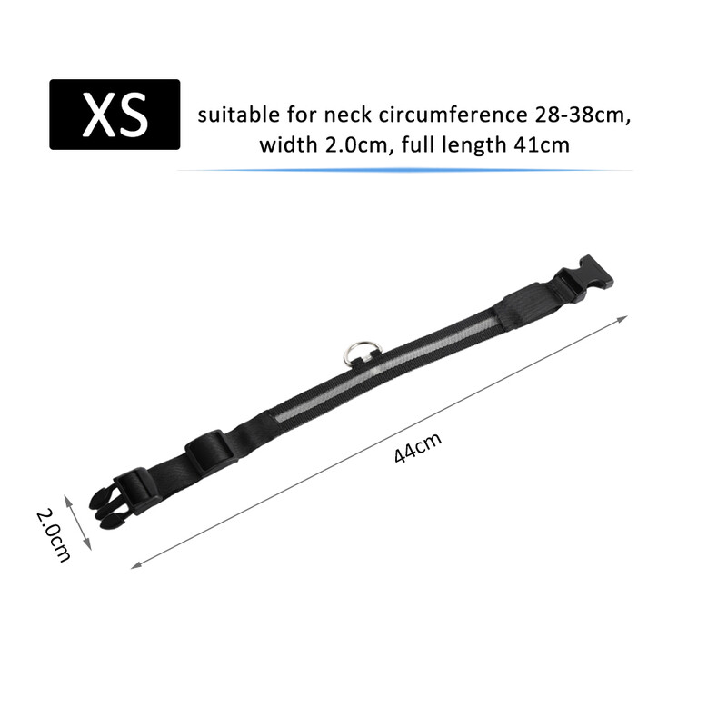 LED šviečiantis šuns antkaklis, reguliuojamas mirksintis įkraunamas šviečiantis antkaklis naktinis, apsaugantis nuo pametimo šuns šviesos diržai, skirti mažų šunų naminių gyvūnėlių gaminiams