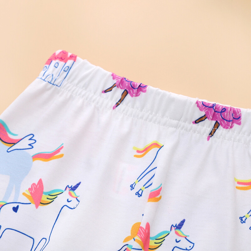 Pizsama baba lányok hercegnő egyszarvú szivárvány nyomott csecsemő gyermek gyermek rövid ujjú ing és hosszú nadrág