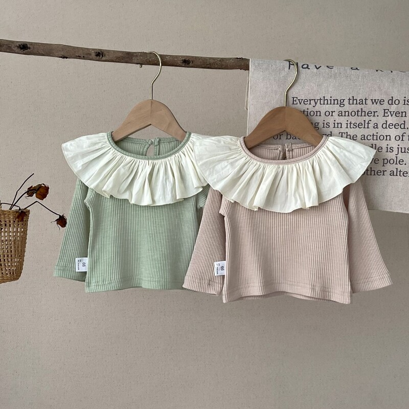 2023 tavaszi őszi baba póló, hosszú ujjú újszülött pulóver felsők puha pamut csecsemő tipegő O-nyakú pólók gyerekruházat