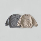 Toddler Boy Casual Letter Φούτερ Φθινοπωρινά απλά χαλαρά άνετα βαμβακερά πουλόβερ με κέντημα με τσέπη Παιδικά μπλουζάκια με όλα τα ταιριαστά