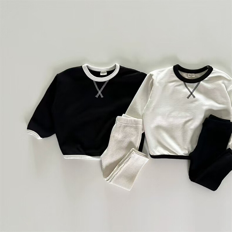 2024. gada rudens jauns zīdaiņu džemperis ar garām piedurknēm ikdienas sporta krekls ar burtu X izšuvumu, zēniem, meitenēm
