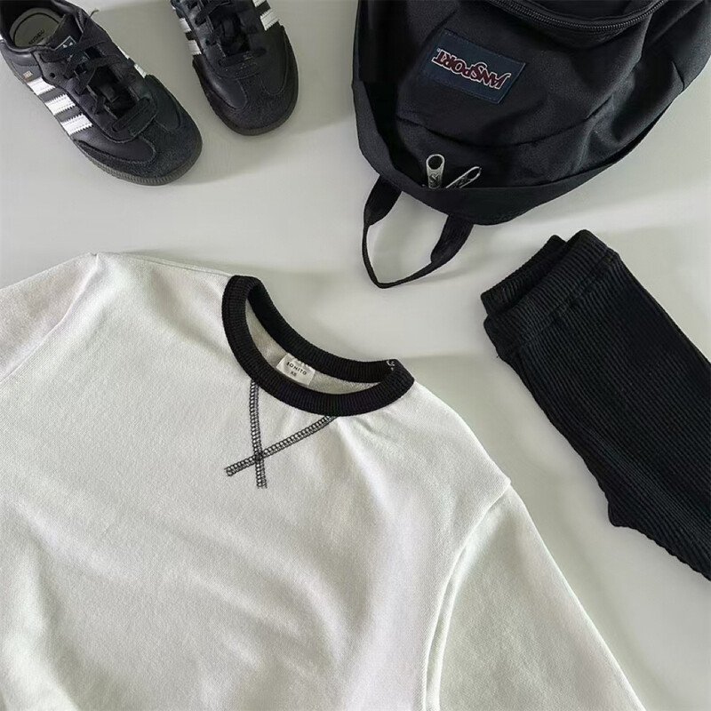 2024. gada rudens jauns zīdaiņu džemperis ar garām piedurknēm ikdienas sporta krekls ar burtu X izšuvumu, zēniem, meitenēm