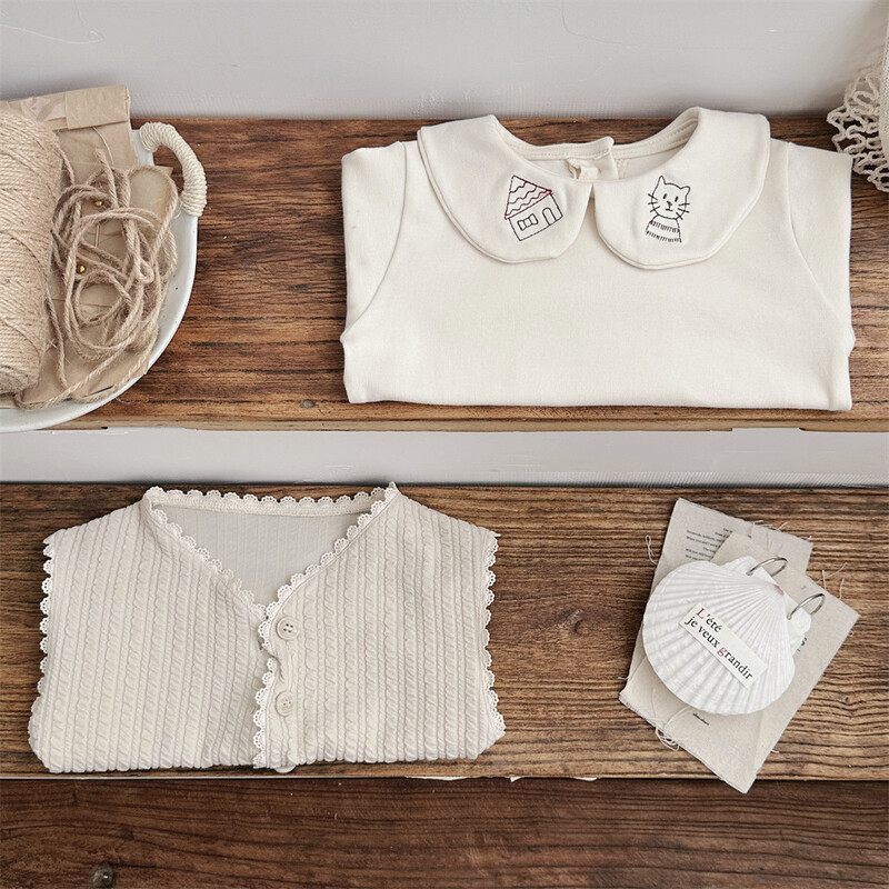 2024. gada rudens jauns zīdaiņu T-krekls ar garām piedurknēm