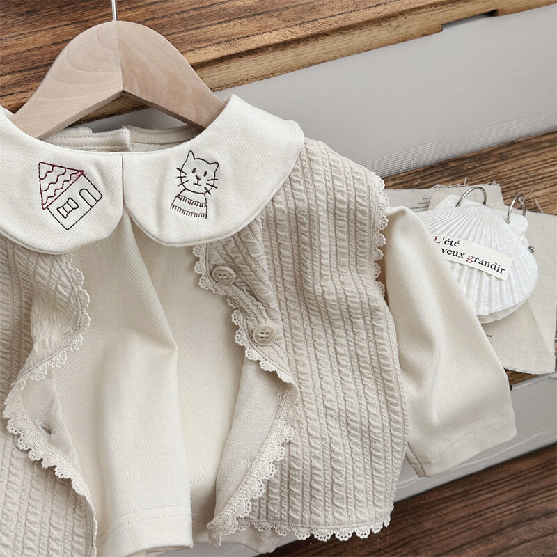 2024. gada rudens jauns zīdaiņu T-krekls ar garām piedurknēm