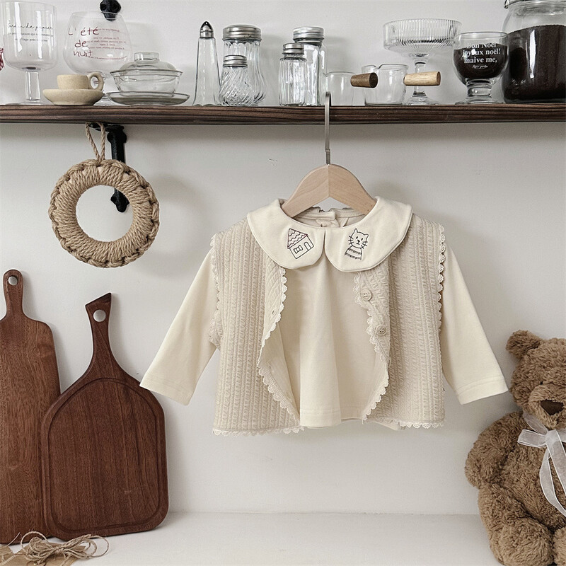 2024. gada rudens jauns zīdaiņu T-krekls ar garām piedurknēm