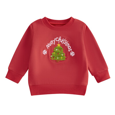 VISgogo Tipegő Lányok Fiúk Karácsonyi Pulóverek Mikulás Hímzés Legény nyakú Hosszú ujjú Baba Pulóverek Őszi Ruhák Felsők