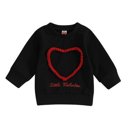 Tipegő baba fiú lány lány Valentin-napi pulóver őszi aranyos szív betűvel hímzett hosszú ujjú pulóver alkalmi felsők 0-4 éves korig