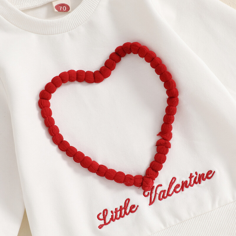 Tipegő baba fiú lány lány Valentin-napi pulóver őszi aranyos szív betűvel hímzett hosszú ujjú pulóver alkalmi felsők 0-4 éves korig