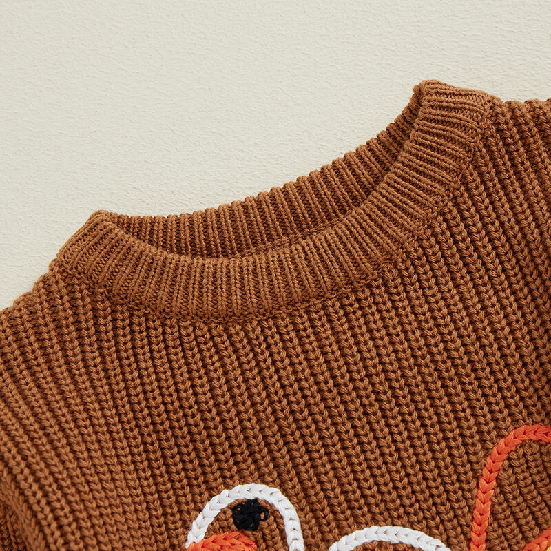 Mazuļu Pateicības dienas džemperi Romper Casual Turkey Izšuvumi Toddler Kombinezons ar garām piedurknēm jaundzimušai meitenei zēnam jaukas drēbes