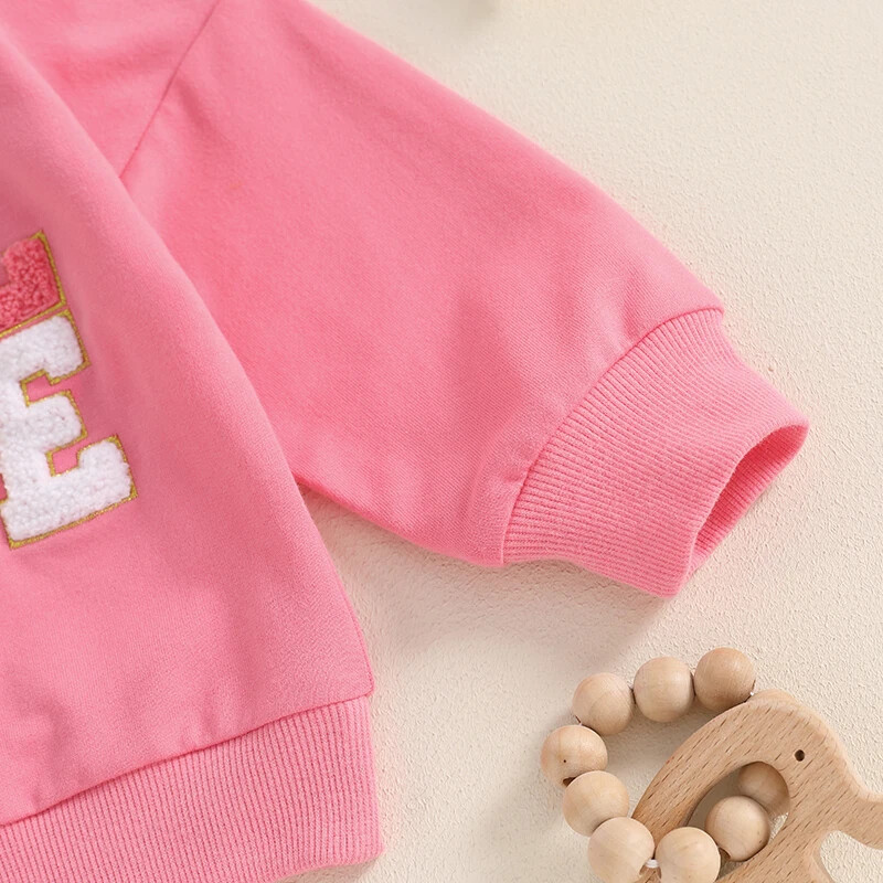 Kislányok Fiúk Pulóver Őszi ruhák Hímzés Levél Hosszú ujjú Legénynyakú Nővérek Illő ruhák