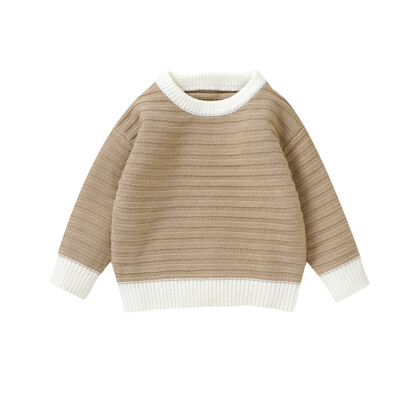 VISgogo 0-3 gadi, maziem bērniem, zēniem, rudens džemperis, kontrasta krāsa, garām piedurknēm, ar izgriezumu, kupli trikotāžas topi