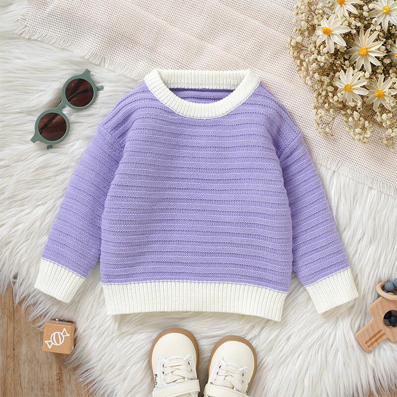 VISgogo 0-3 gadi, maziem bērniem, zēniem, rudens džemperis, kontrasta krāsa, garām piedurknēm, ar izgriezumu, kupli trikotāžas topi