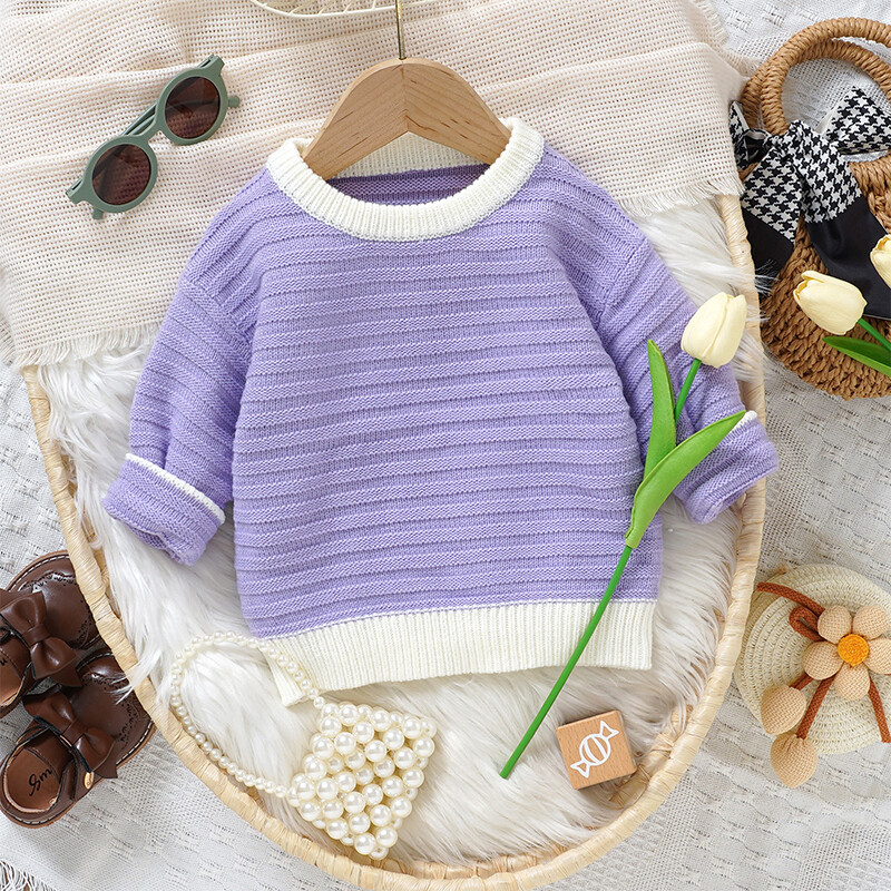 VISgogo 0-3 gadi, maziem bērniem, zēniem, rudens džemperis, kontrasta krāsa, garām piedurknēm, ar izgriezumu, kupli trikotāžas topi