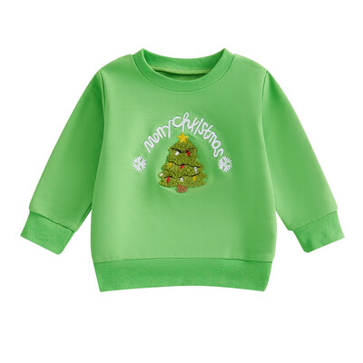 SUNSIOM, maziem bērniem, zēniem, zēniem, Ziemassvētku džemperi ar Ziemassvētku vecīša burtiem, izšuvumiem, ar garām piedurknēm, bērnu džemperi, rudens apģērbu topi