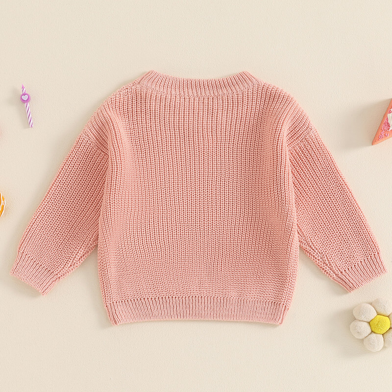 Meiteņu džemperis Rudens Ziemas Apģērbs Garām piedurknēm Crew Kakls Ziedu burti Silti trikotāžas Džemperis Džemperis Dzimšanas dienas Topi