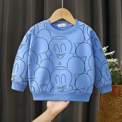 Disney Mickey hosszú ujjú pulóver Gyerekruhák Felsők Divatos, bő nyakú pulóver alap ing lánynak fiú ősz