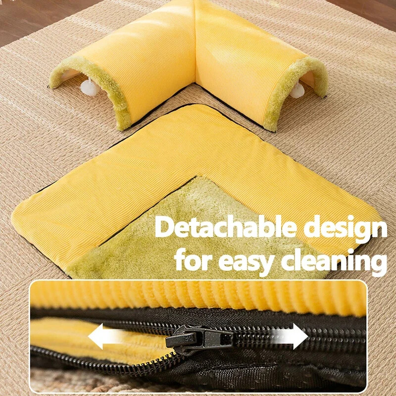 Macskaalagút univerzális levehető meleg macskaház Beltéri macskatevékenységek Játék Szőnyegágy Nappali Csúszásmentes szőnyeg Kisállatjátékok