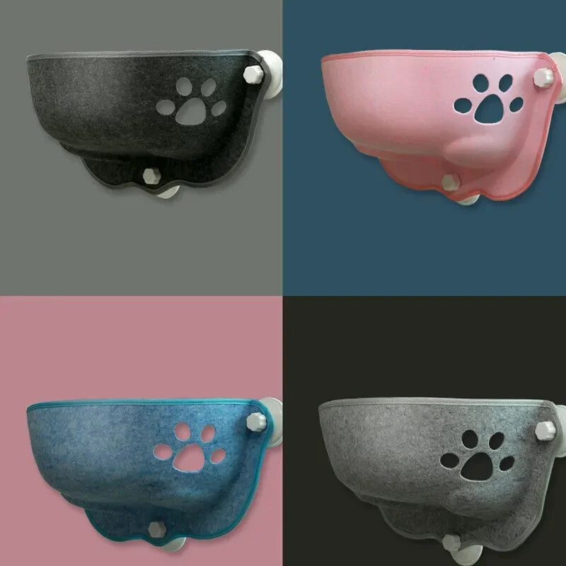 Kaķa loga šūpuļtīkls ar spēcīgiem piesūcekņiem Pet Kitty karājas guļamgultas glabātuve mājdzīvniekam, silts sesku būris saulainas sēdvietas