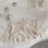 0-18 M zīdaiņu apģērbi, divslāņu T-krekls ar garām piedurknēm, puķaini meiteņu krekliņi