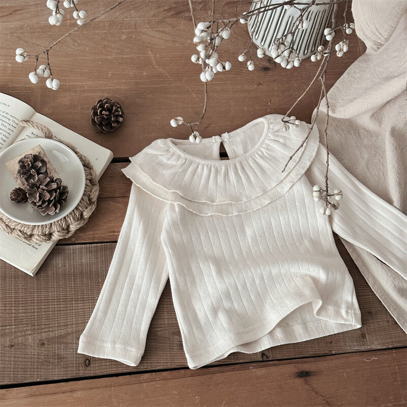 0-18 M zīdaiņu apģērbi, divslāņu T-krekls ar garām piedurknēm, puķaini meiteņu krekliņi