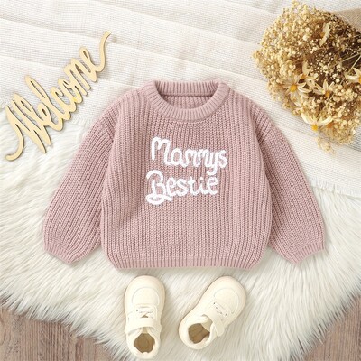 Zīdaiņu mazulis zēns meitene Lielizmēra trikotāžas džemperis Burts kupli ar garām piedurknēm džemperis džemperis krekli Silti rudens ziemas topi Apģērbi