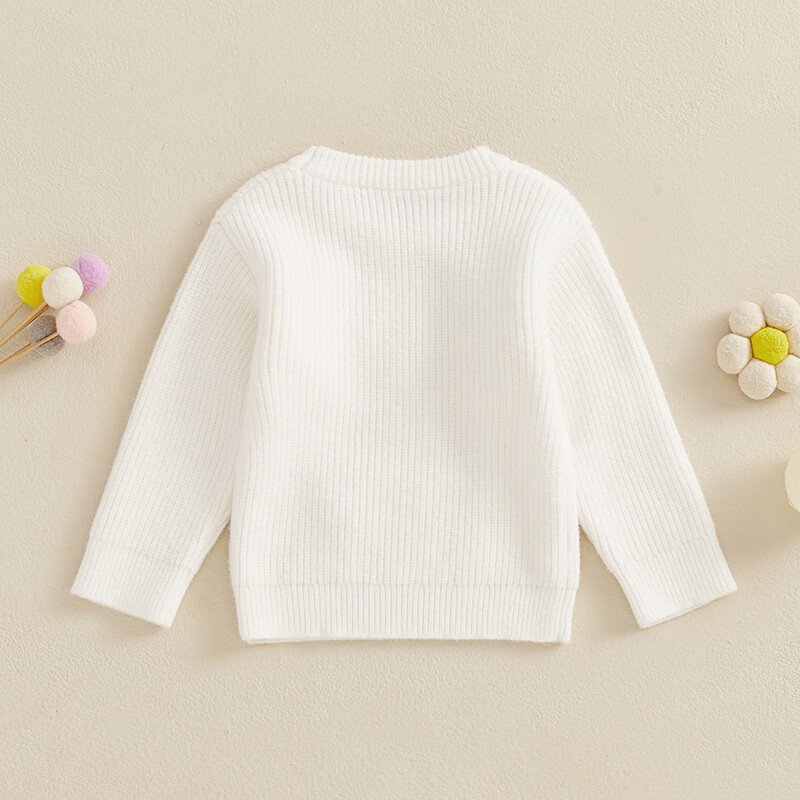 Pateicības zīdaiņu apģērbs meitenēm Džemperi Burts Zieds Garām piedurknēm Rievoti Trikotāžas Puloveri Topi Mazuļu Rudens Ziemas Apģērbi