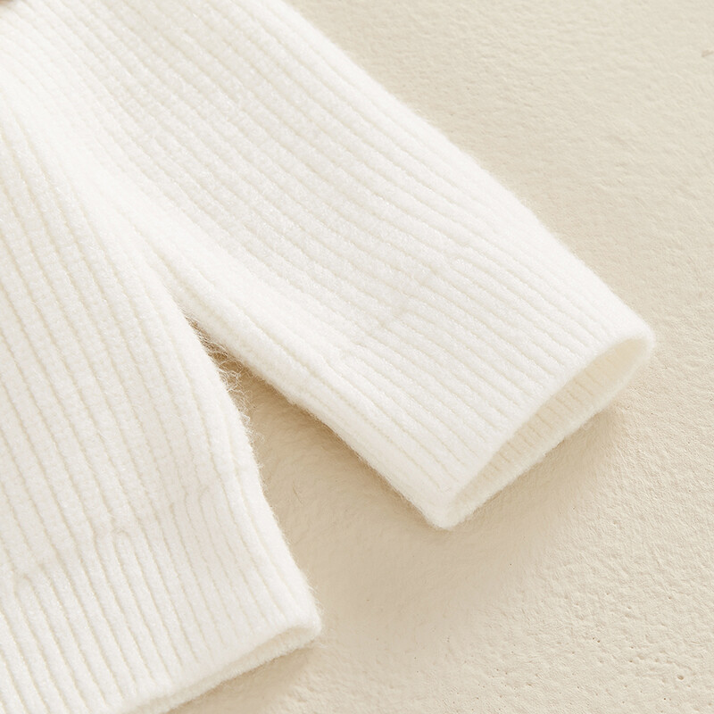 Pateicības zīdaiņu apģērbs meitenēm Džemperi Burts Zieds Garām piedurknēm Rievoti Trikotāžas Puloveri Topi Mazuļu Rudens Ziemas Apģērbi