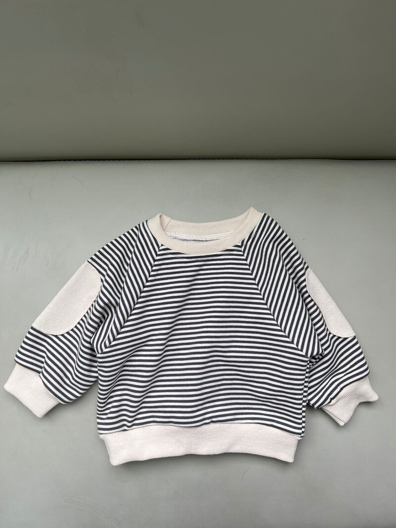 2024. gada rudens, jauns zīdaiņu džemperis ar garām piedurknēm, ikdienišķs svītrains džemperis mazuļiem, brīvs džemperis, zīdaiņu zēnu džemperis, bērnu topi