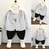 Bērnu moderns, foršs krekls 2023. gada pavasara rudens kolekcijai Jauns zīdaiņu daudzpusīgs top krekls Zēnu ikdienas apģērbs zīdaiņu apģērbs