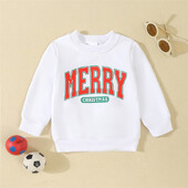 VISgogo 0-3 ετών Νήπιο Κορίτσια Αγόρια Χριστουγεννιάτικο φούτερ Επιστολή τύπωμα με μακρυμάνικο στρογγυλό λαιμό Casual μπλουζάκια πουλόβερ Φθινοπωρινά ρούχα