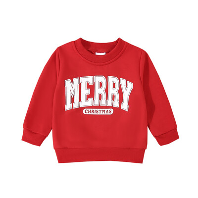 VISgogo 0-3 ετών Νήπιο Κορίτσια Αγόρια Χριστουγεννιάτικο φούτερ Επιστολή τύπωμα με μακρυμάνικο στρογγυλό λαιμό Casual μπλουζάκια πουλόβερ Φθινοπωρινά ρούχα