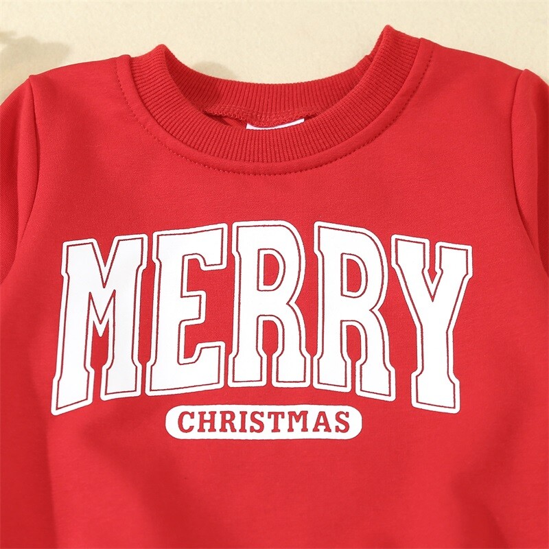 VISgogo 0-3 ετών Νήπιο Κορίτσια Αγόρια Χριστουγεννιάτικο φούτερ Επιστολή τύπωμα με μακρυμάνικο στρογγυλό λαιμό Casual μπλουζάκια πουλόβερ Φθινοπωρινά ρούχα