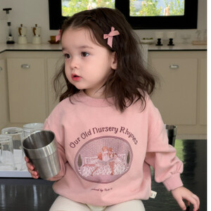 2024. gada rudens, jauni, meiteņu džemperi, jauki multfilmu apdrukas zīdaiņu kompozīcijas topi ar garām piedurknēm 0–3 g. bērnu apģērbi