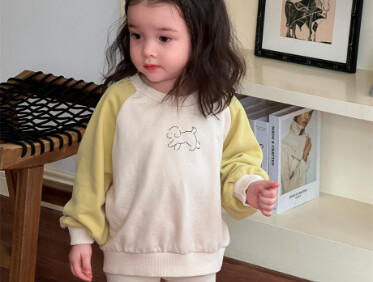 2024. gada rudens, jauni, meiteņu džemperi, jauki multfilmu apdrukas zīdaiņu kompozīcijas topi ar garām piedurknēm 0–3 g. bērnu apģērbi