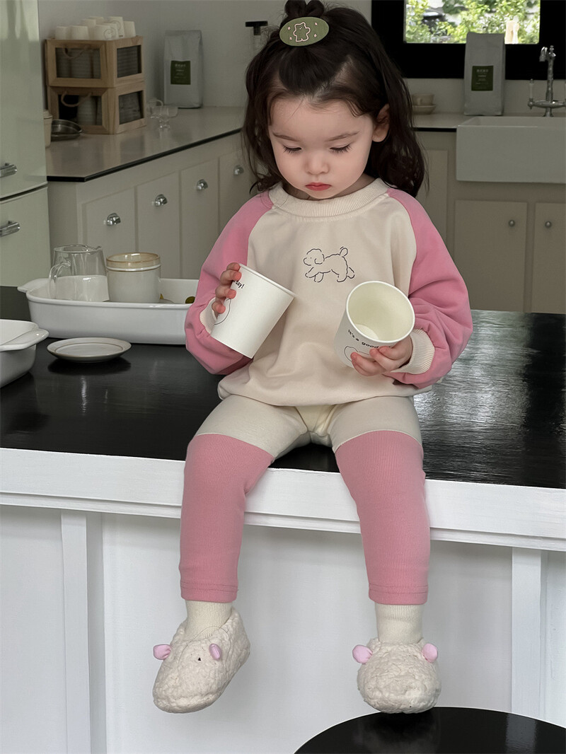 2024. gada rudens, jauni, meiteņu džemperi, jauki multfilmu apdrukas zīdaiņu kompozīcijas topi ar garām piedurknēm 0–3 g. bērnu apģērbi