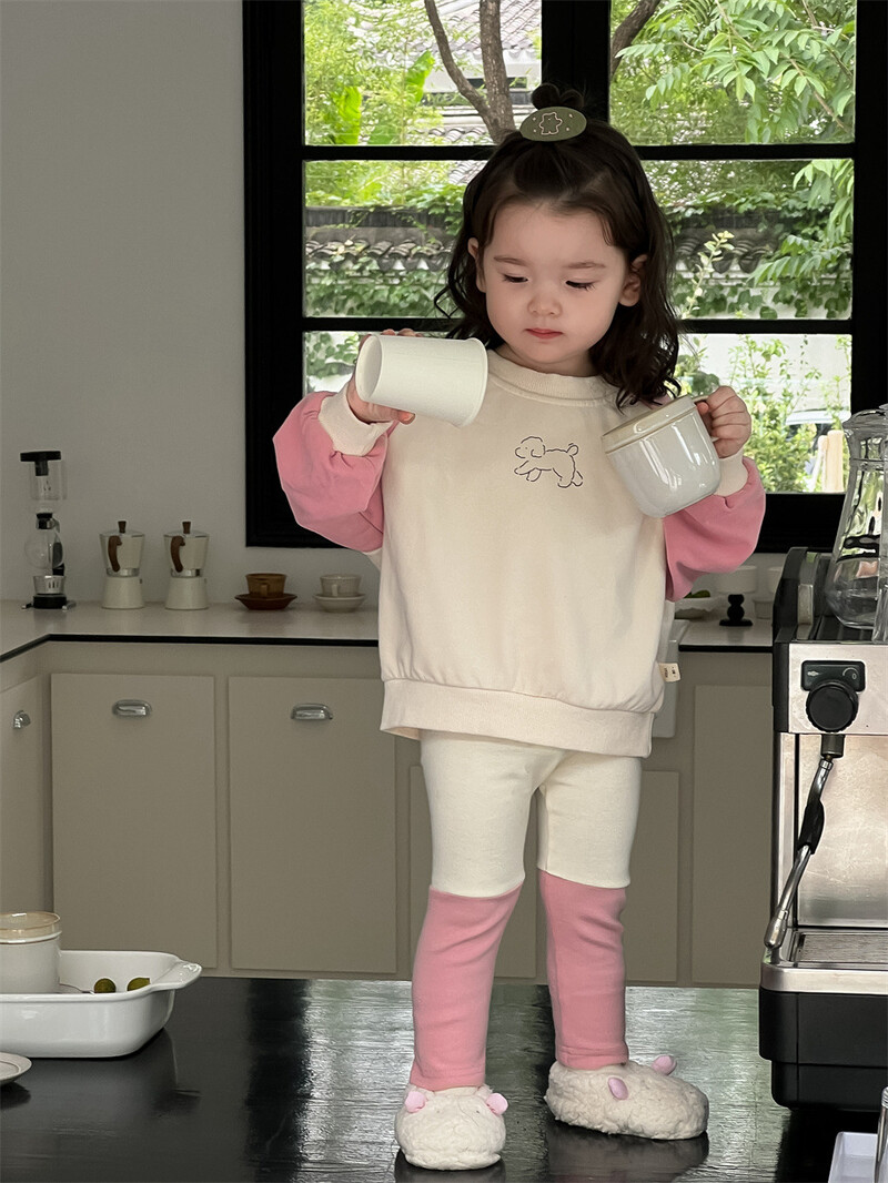 2024. gada rudens, jauni, meiteņu džemperi, jauki multfilmu apdrukas zīdaiņu kompozīcijas topi ar garām piedurknēm 0–3 g. bērnu apģērbi