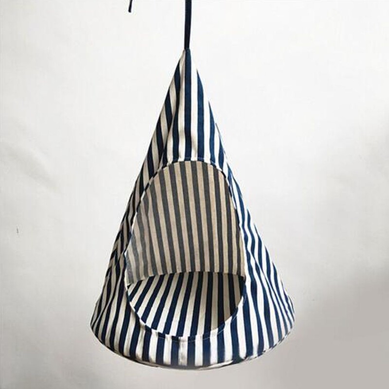 Noņemams kaķu mājdzīvnieku šūpuļtīkls konusveida piekarināms mājas gultas būris mīksts mazgājams mājdzīvnieku telts kaķēnu ligzda