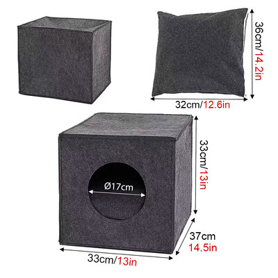 Felt Pet Nest Creative, légáteresztő, összecsukható macskaágyas ház meleg fészek hordható macska hordtáskához a szabadban